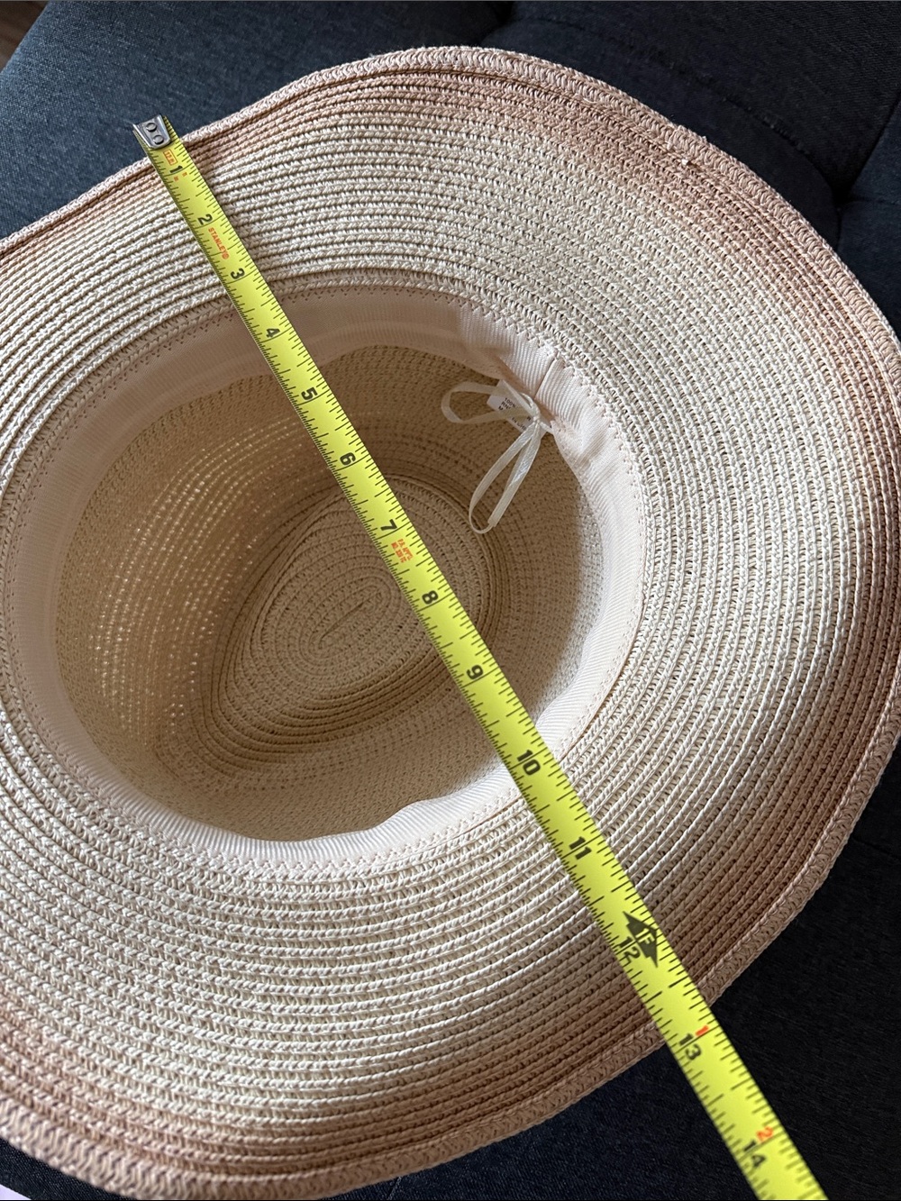 Straw Sun Hat with Thin Band - Natural Beige - Picture 5 of 8